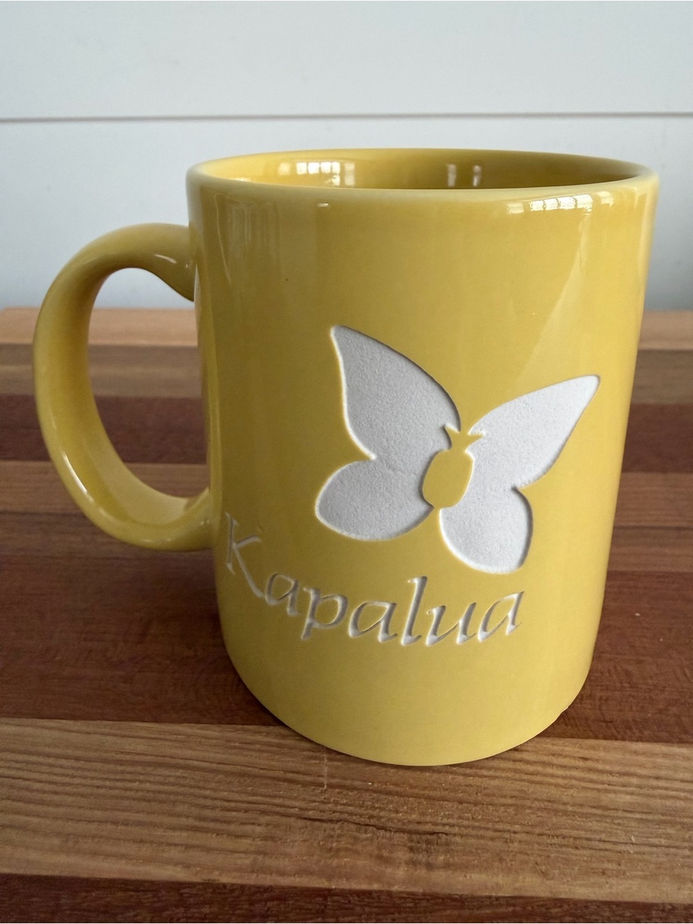 Kapalua Golf Course Maui Yellow Coffee Mug Butterfly Logo